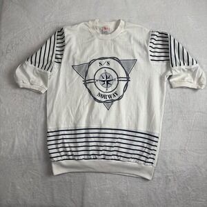 VTG Textile Prints Norway Compass Short Sleeve Graphic Shirt Women's Size XL